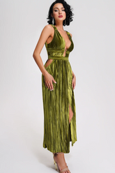 Thyme Velvet Slit Midi Dress | Dress In Beauty